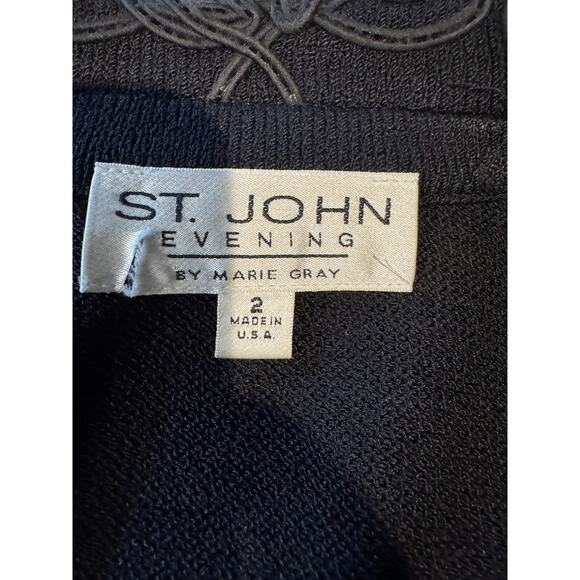 ST JOHN Evening by Marie Gray Santana Knit Skirt Jacket Set Sz 2 (Top) 4 (Skirt) - Picture 8 of 10